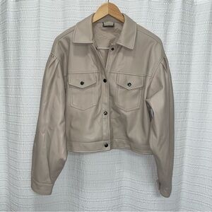 Tahari faux leather bomber